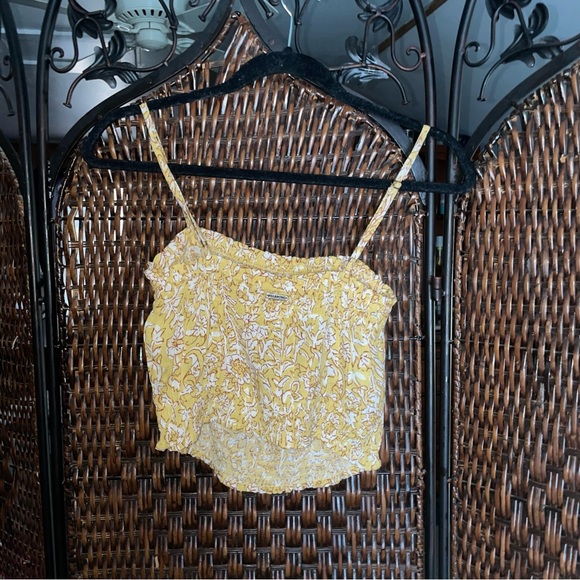 Billabong yellow floral cropped tank top - Picture 5 of 6